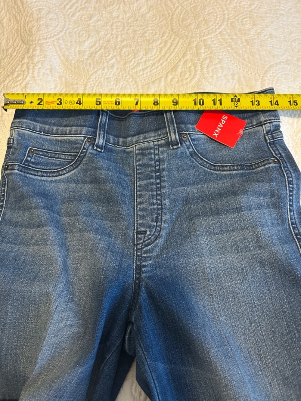 Spanx Denim Cropped Kick Flare Pant, vintage indigo, Medium - Picture 5 of 8